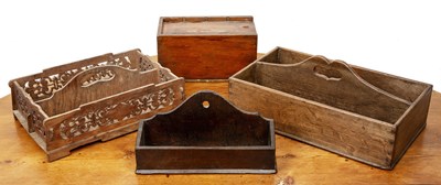 Lot 317 - Group of hardwood pieces to include a candle...