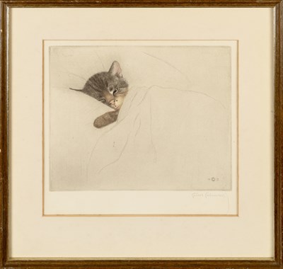 Lot 290 - Guido Grünewald (1881-1935) Sleeping Kitten...