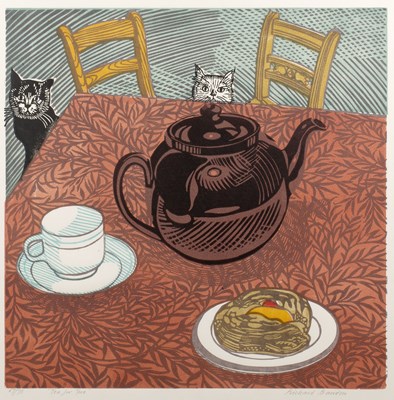 Lot 275 - Richard Bawden (b.1936) 'Tea for two', linocut,...