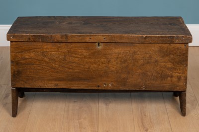 Lot 343 - An 18th century small elm coffer