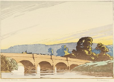 Lot 263 - Sylvan G. Boxsius (1878-1941) Houghton Bridge,...