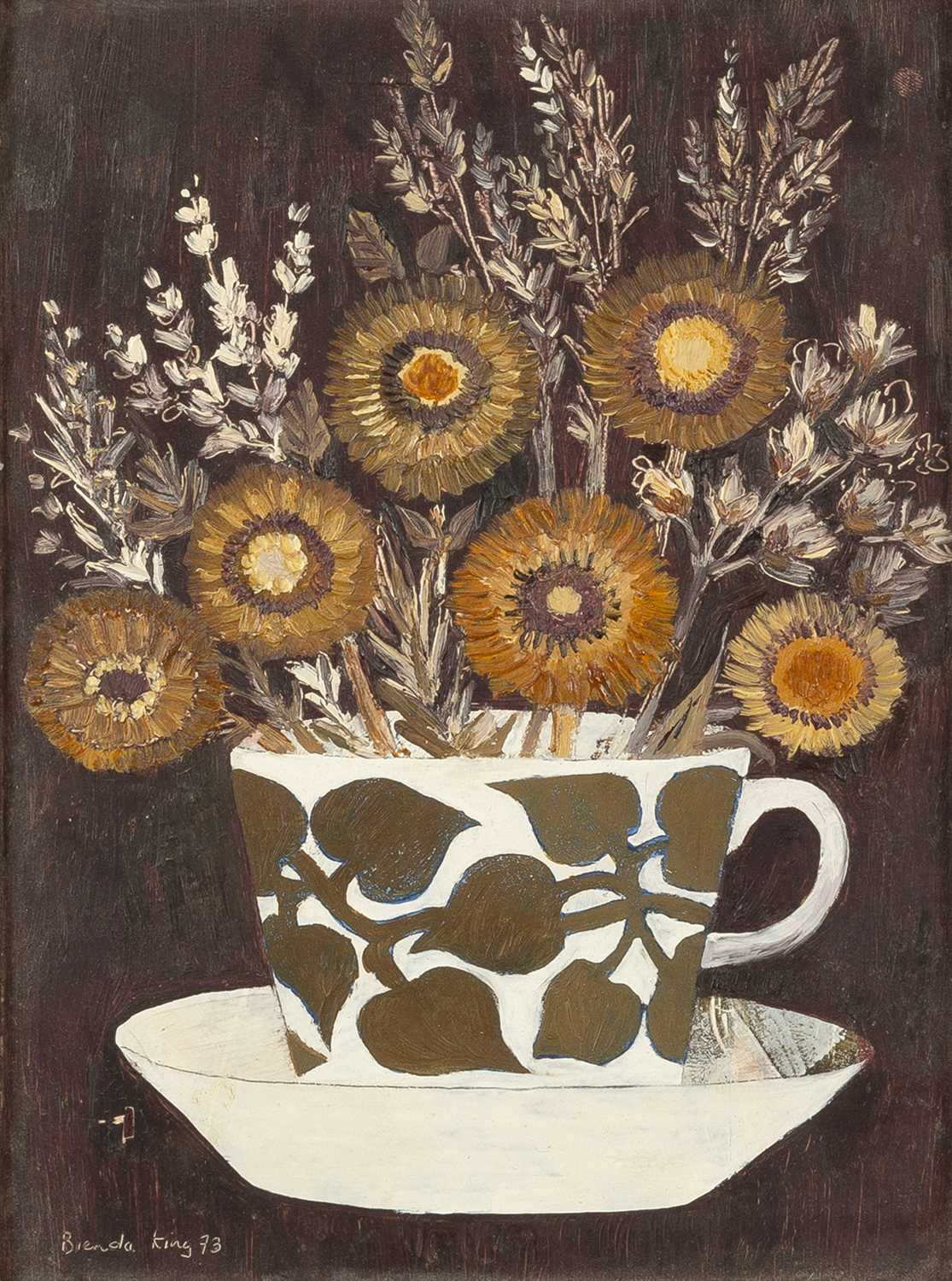 Lot 96 - Brenda King (1934-2011) Flowers in a Cup, 1973...