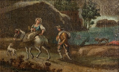 Lot 143 - Flemish School Untitled: Lady on Horseback at...