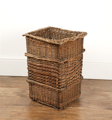 Lot 20 - Woven willow basket 20th Century, of square...