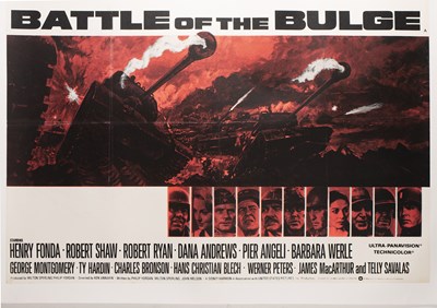 Lot 244 - Battle of the Bulge, 1965 British Quad film...