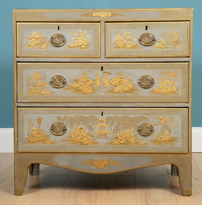 Lot 658 - A Regency style chest of two short over two long drawers