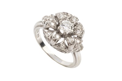 Lot 174 - A diamond dress ring, designed as a tiered...
