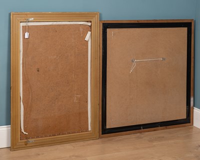 Lot 661 - Two mirrors with red lacquered frames and chinoiserie decoration