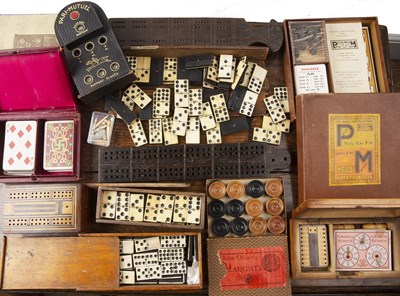 Lot 341 - Group of games to include dominoes, crib...