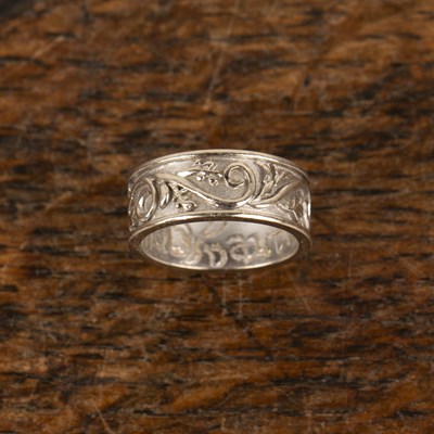 Lot 457 - Contemporary French white precious metal ring...