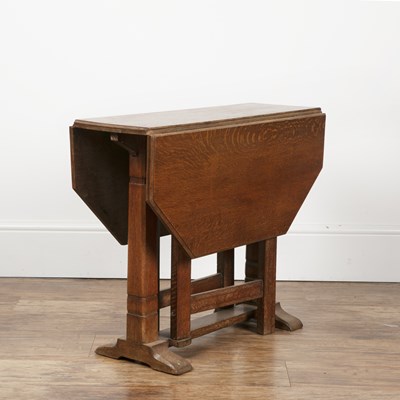 Lot 122 - Cotswold School Oak, drop leaf table, with...