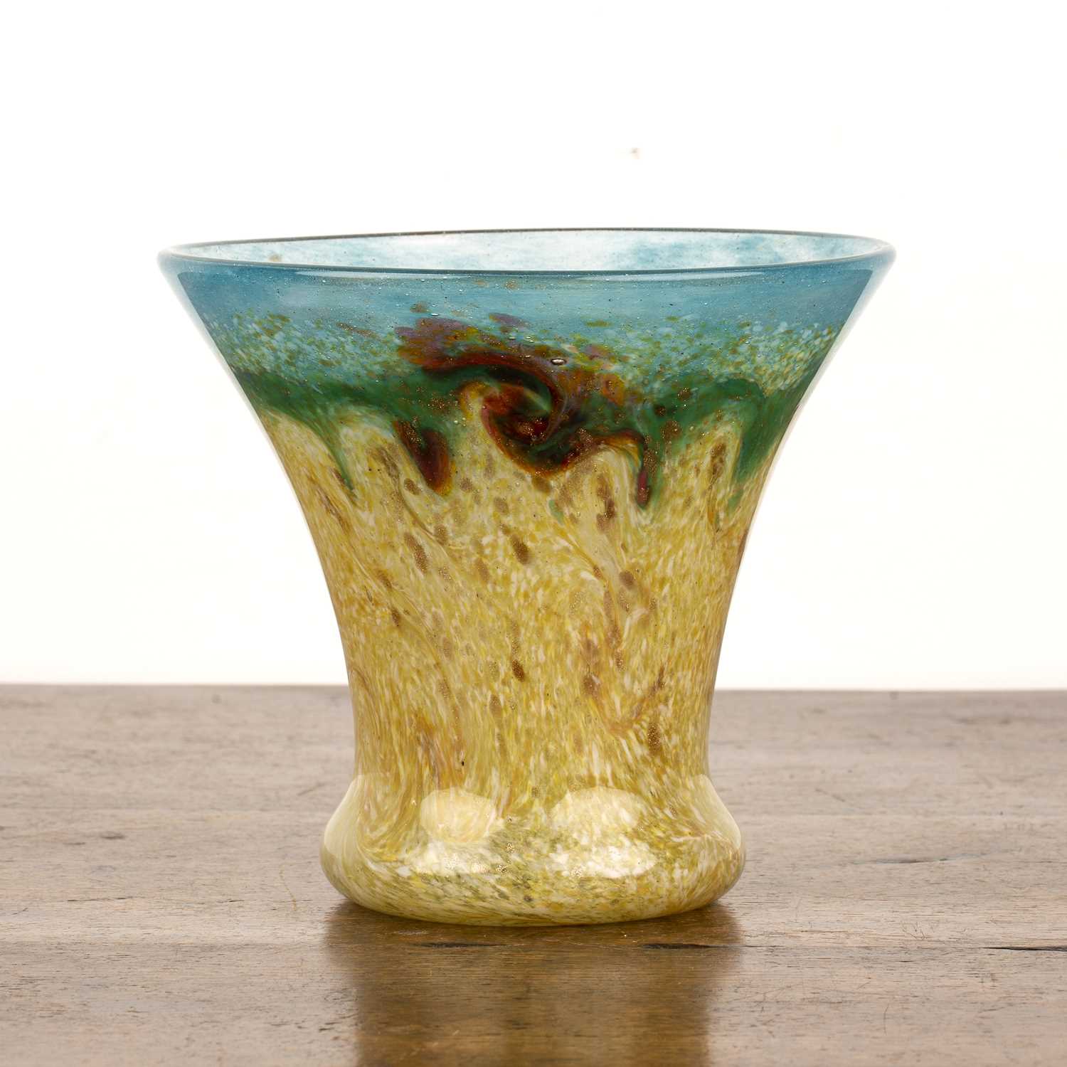 Lot 391 - Monart Glass vase with flaring rim, yellow...