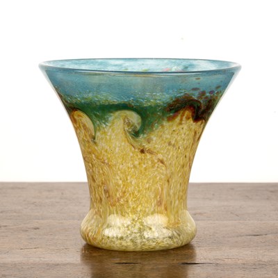 Lot 391 - Monart Glass vase with flaring rim, yellow...