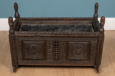 Lot 230 - A 17th century child's cradle converted to a planter