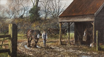 Lot 144 - Clive Madgwick (1934-2005) 'Lunch break', oil...