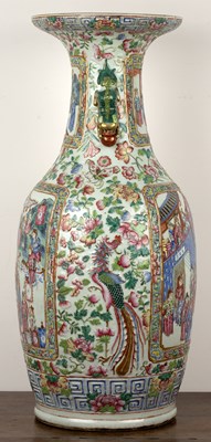 Lot 105 - Large Canton polychrome floor standing vase...