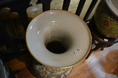 Lot 105 - Large Canton polychrome floor standing vase...