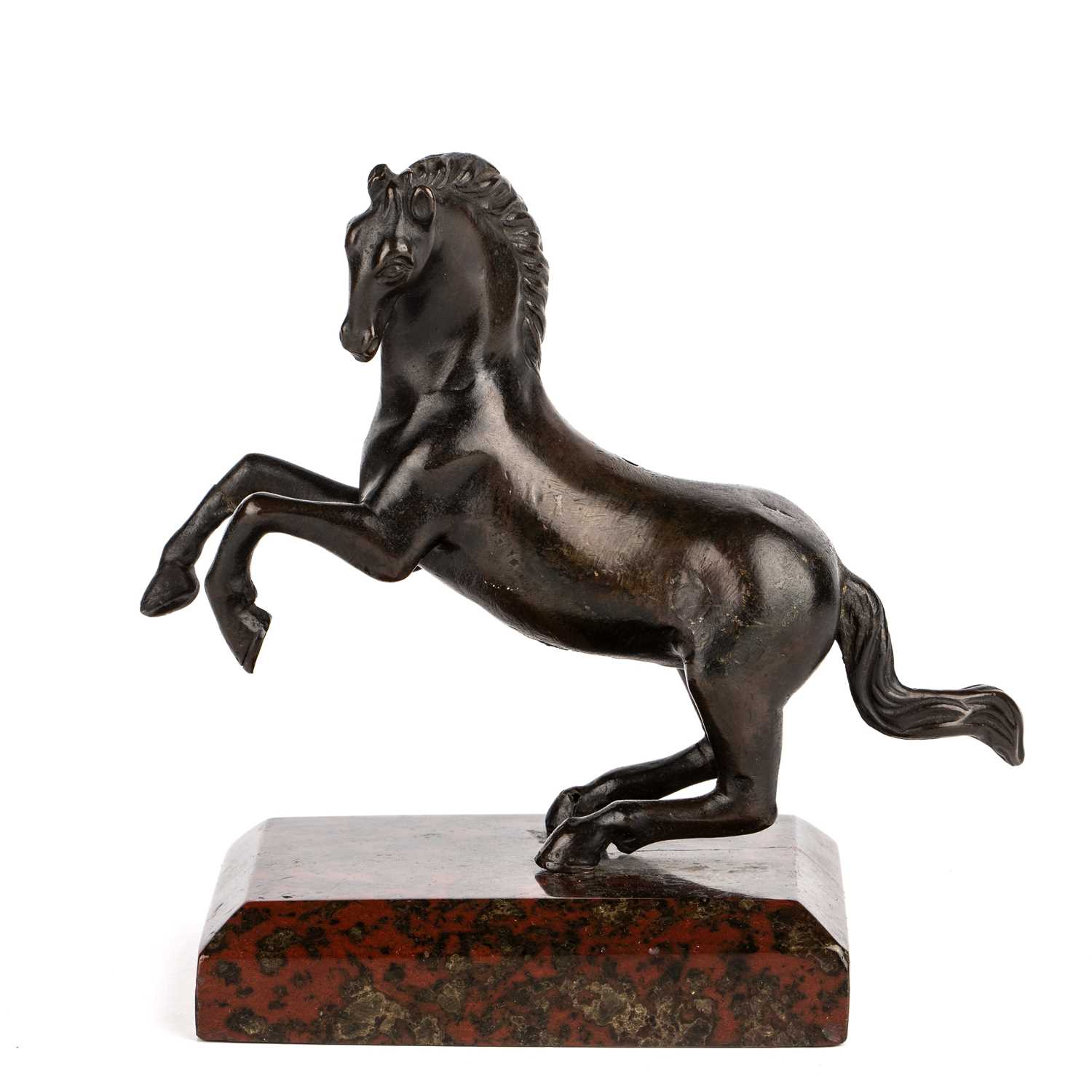 Lot 53 - A 19th century Italian rearing Horse, bronze...