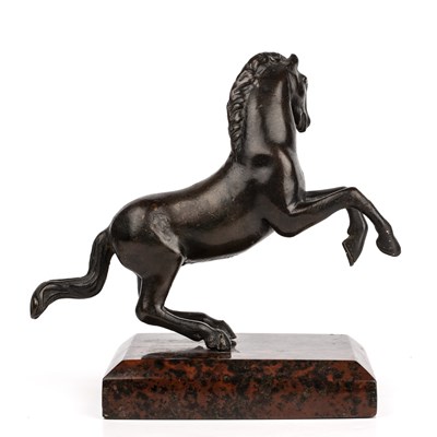 Lot 53 - A 19th century Italian rearing Horse, bronze...