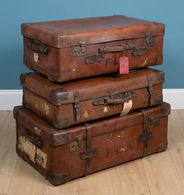 Lot 566 - 3 leather mounted cases