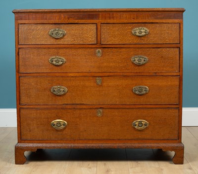 Lot 177 - A 19th century oak chest of drawers