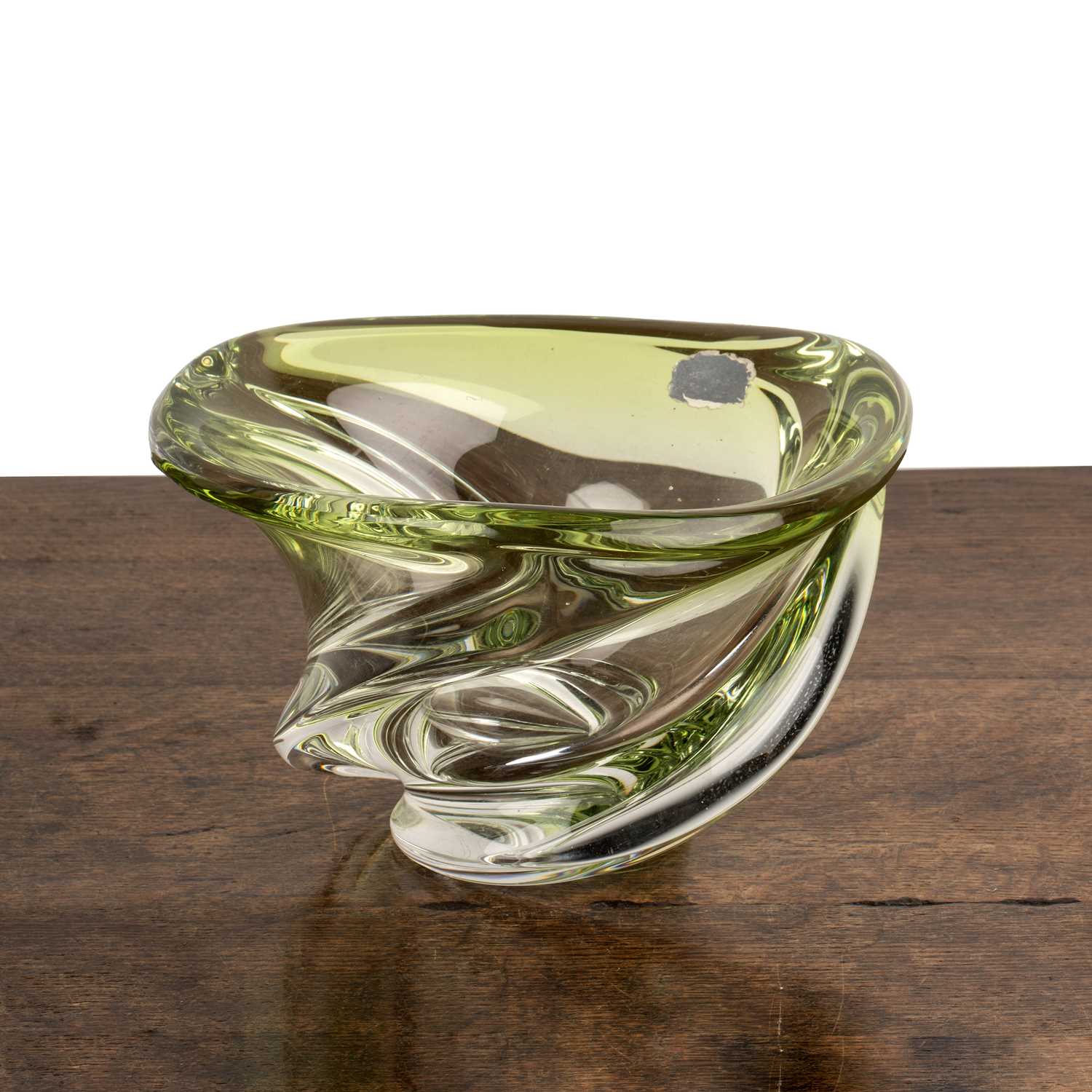 Lot 367 - Val St Lambert Glass bowl, in green and clear...