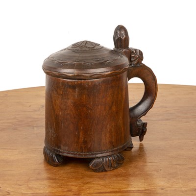 Lot 343 - Norwegian birch pressed tankard mid 18th...