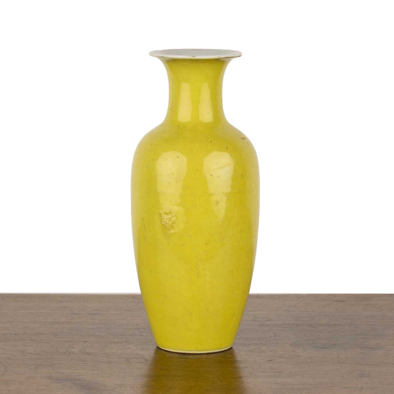 Lot 128 - Yellow ground porcelain vase Chinese,...