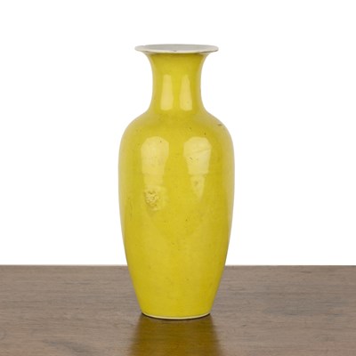 Lot 128 - Yellow ground porcelain vase Chinese,...