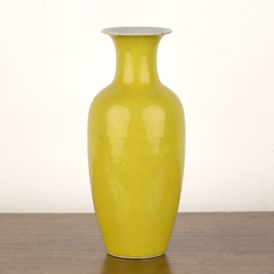 Lot 128 - Yellow ground porcelain vase Chinese,...