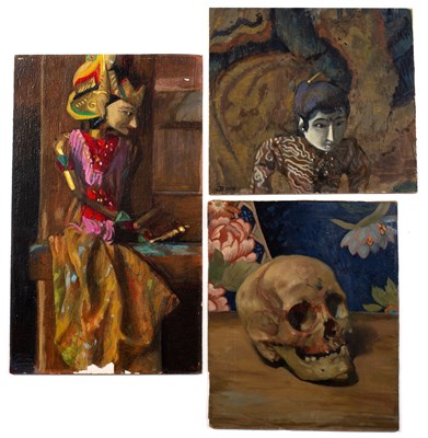 Lot 18 - Jane Bond (1939) female nude, oil on board...