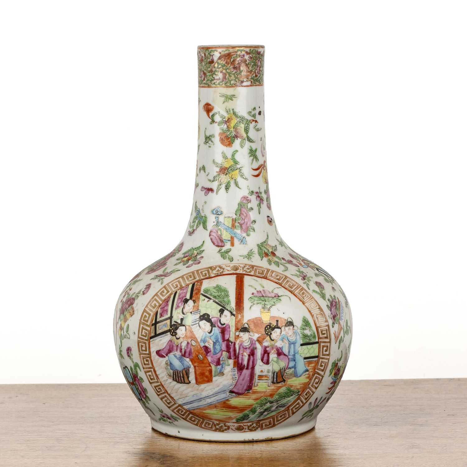 Lot 90 - Canton porcelain bottle vase Chinese, 19th...