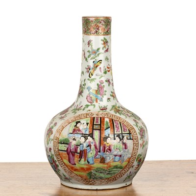 Lot 90 - Canton porcelain bottle vase Chinese, 19th...