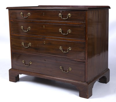 Lot 65 - A 19th century mahogany chest of four long...