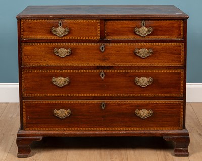 Lot 572 - A 19th century mahogany chest of drawers