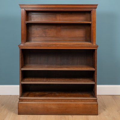 Lot 150 - A 19th century mahogany two-section open bookcase