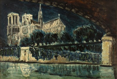 Lot 171 - 20th Century French School 'Notre dame', oil...