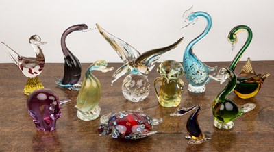 Lot 377 - Collection of Murano glass Including: an...