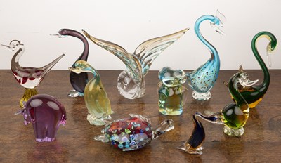Lot 377 - Collection of Murano glass Including: an...