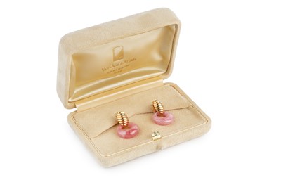 Lot 178 - A pair of 18ct gold earrings by Van Cleef &...