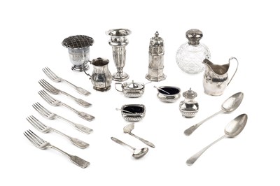 Lot 642 - A set of six Victorian silver fiddle pattern...