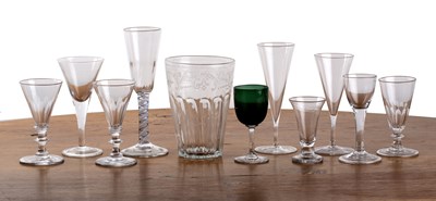 Lot 332 - Collection of eleven antique glasses to...