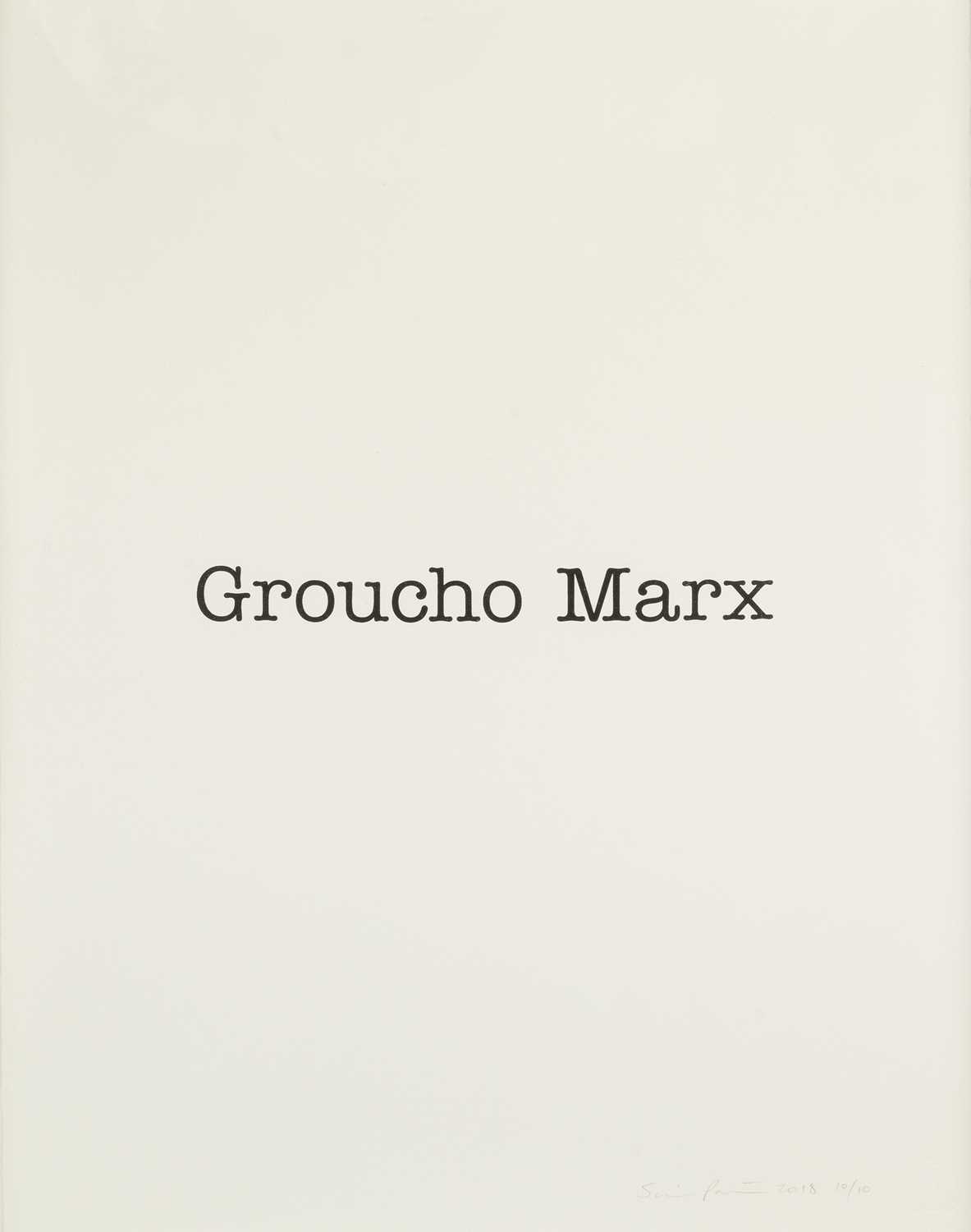 Lot 106 - Simon Patterson (b.1976) Groucho Marx, 2018...
