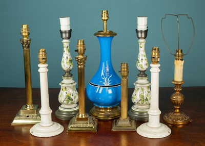 Lot 60 - A collection of nine table lamps to include a...