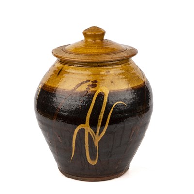 Lot 106 - Clive Bowen (1943) a slip ware storage jar and...