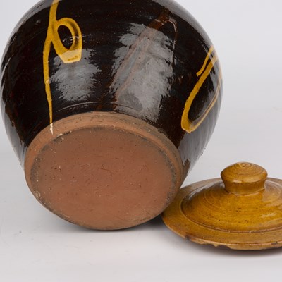 Lot 106 - Clive Bowen (1943) a slip ware storage jar and...