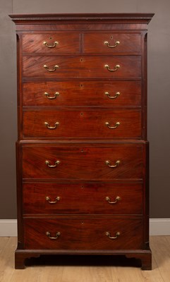 Lot 325 - A George III mahogany chest on chest