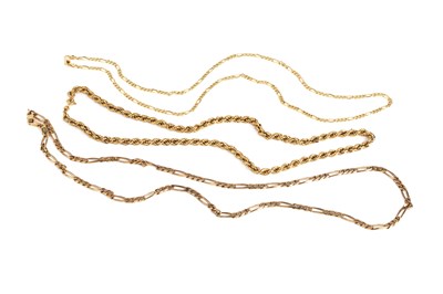 Lot 270 - A 9ct gold ropetwist-link chain, of hollow...
