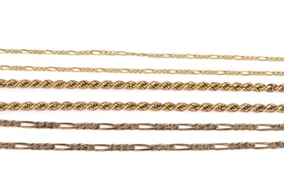 Lot 270 - A 9ct gold ropetwist-link chain, of hollow...