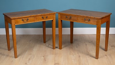 Lot 404 - A pair of 20th century oak desks